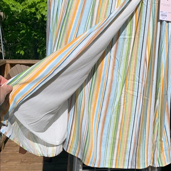 LC Lauren Conrad Yellow and Blue Midi Wrap Skirt - Picture 4 of 7